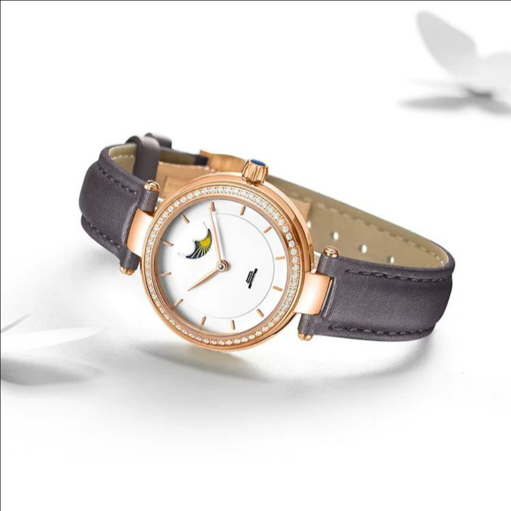 Sapphire Crystal Display - Relógio mecânico automático feminino de luxo