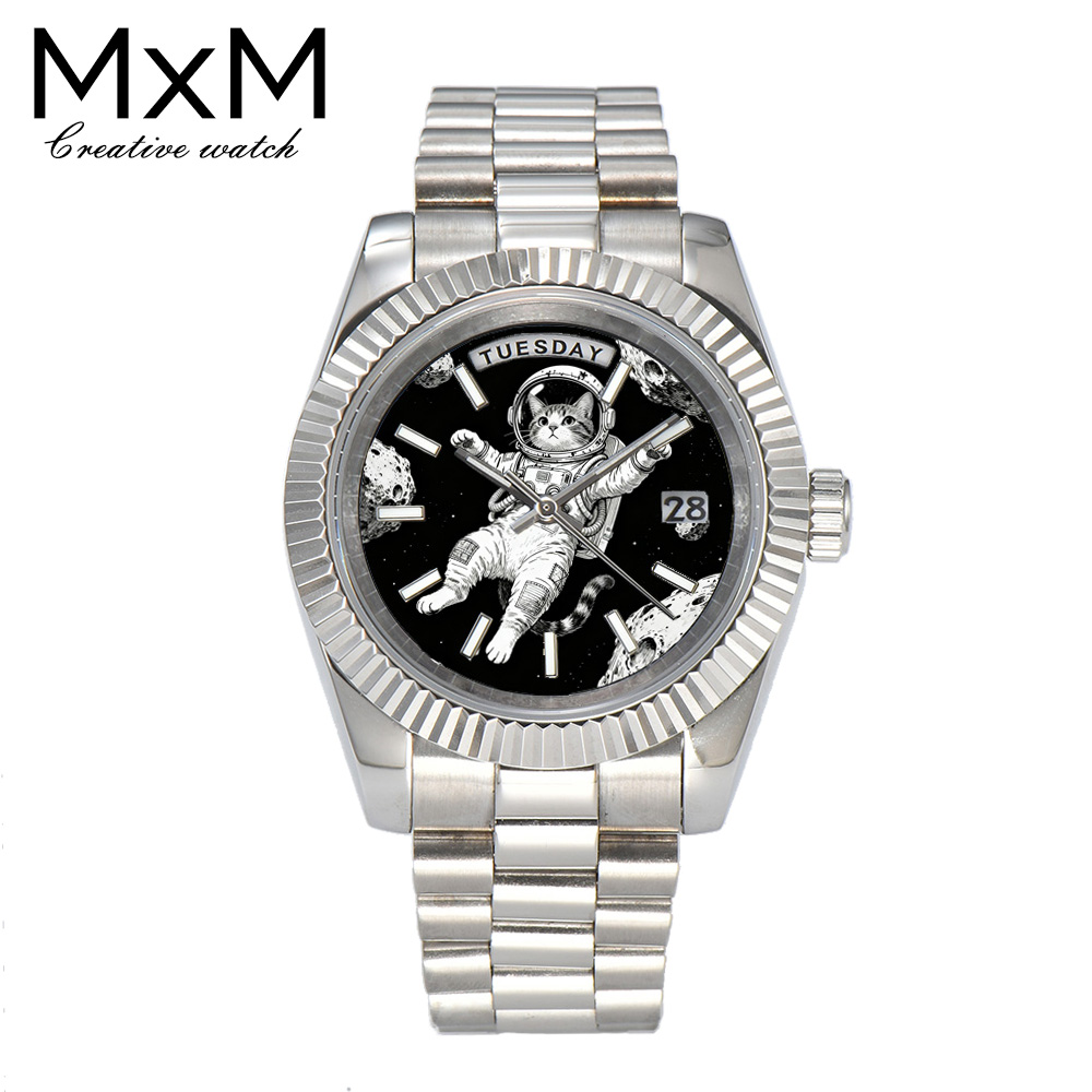 Sapphire Crystal Display - Relógio masculino criativo 40mm/36mm miyota 8285