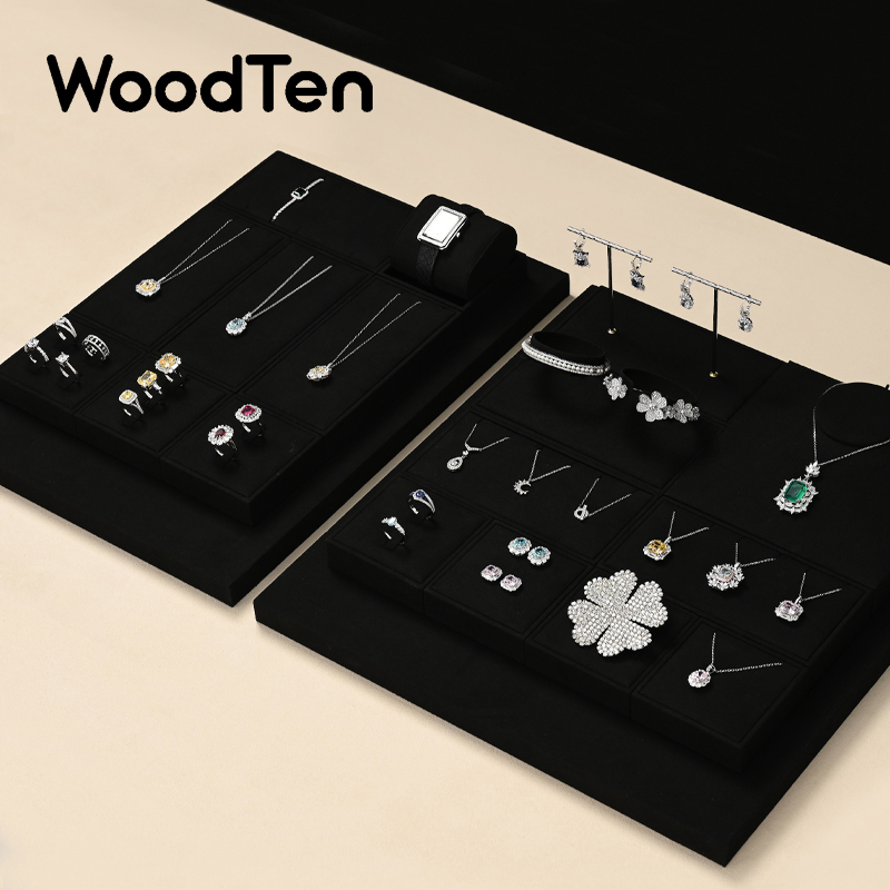 Luxury Watch Stand - Woodten luz luxo jóias expositor preto