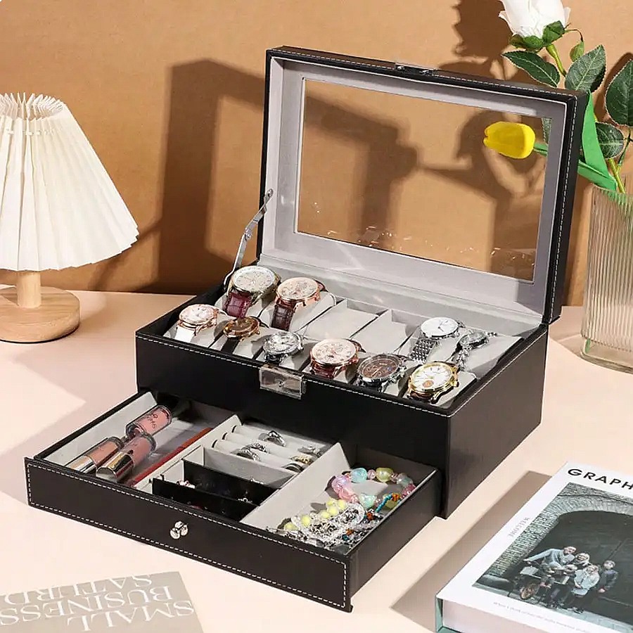 Caixa para Relógios com 12 Com - Luxury Watch Storage avaliação e preço