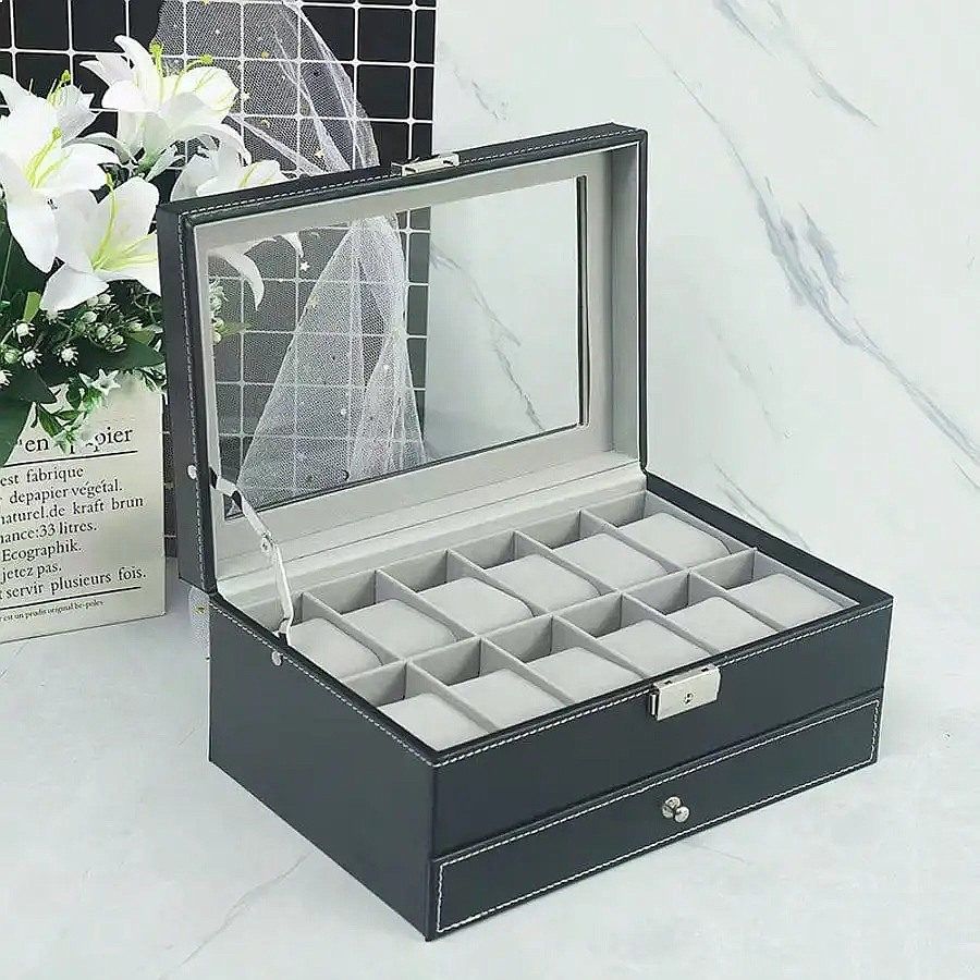 Caixa para Relógios com 12 Com - Luxury Watch Storage avaliação e preço