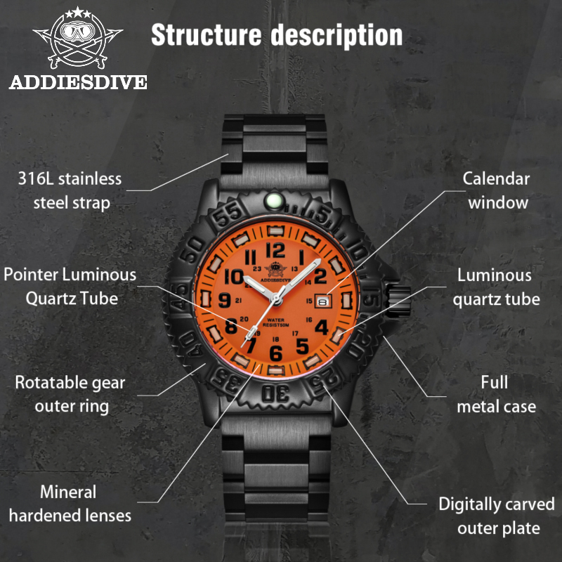 ADDIES-Relógio Luminoso Milita - Luxury Watch Store avaliação e preço