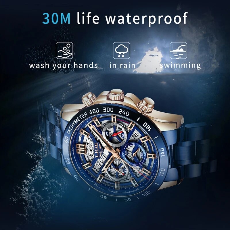 LIGE-Relógio de pulso de quart - Luxury Watch Low Price avaliação e preço