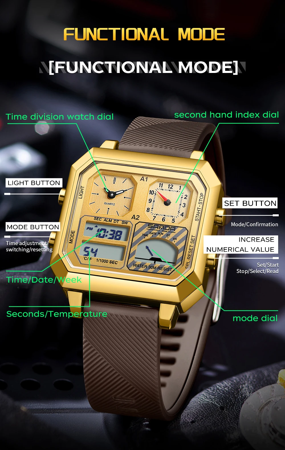 SANDA-relógio eletrônico para  - Luxury Watch Store avaliação e preço