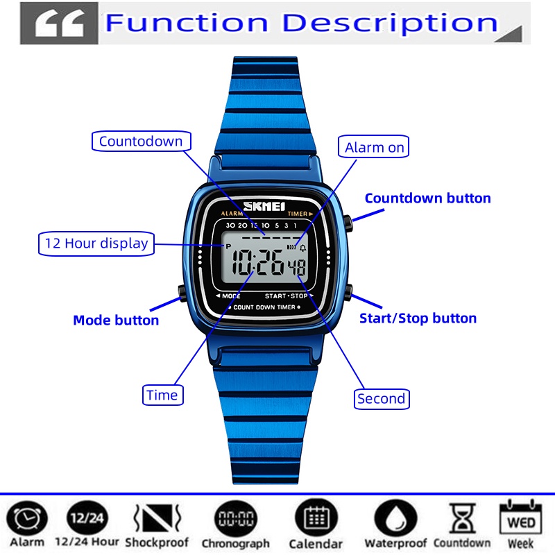 Skmei relógios digitais femini - Perpetual Calendar Watch avaliação e preço