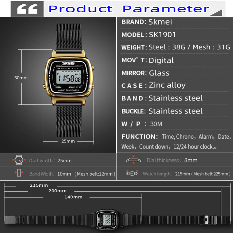 Skmei relógios digitais femini - Perpetual Calendar Watch avaliação e preço